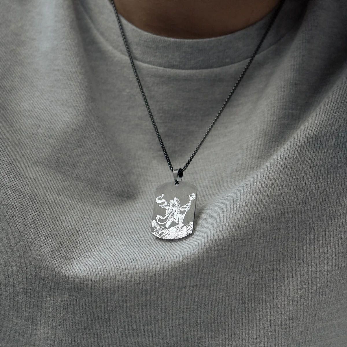Protector Hanuman God-Form Tag Necklace – Divine Strength & Style
