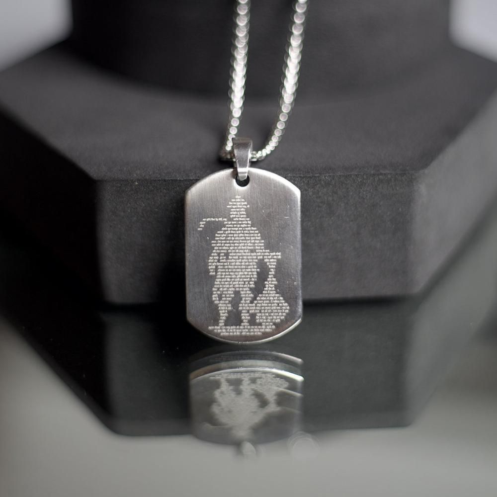 Hanuman Chalisa MicroCarved Tag Necklace