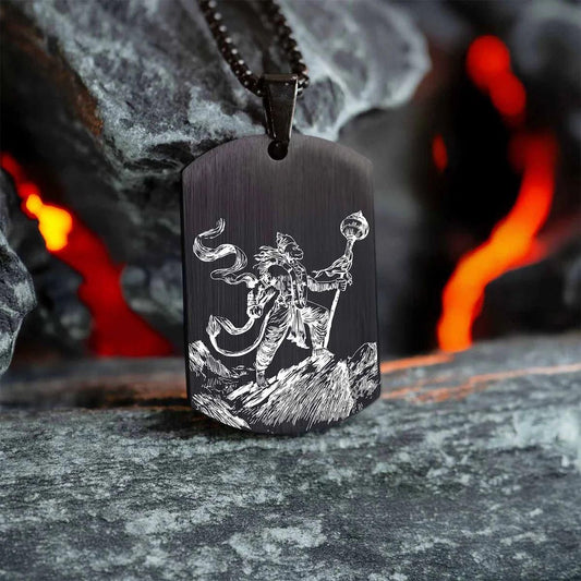 Protector Hanuman God-Form Tag Necklace – Divine Strength & Style