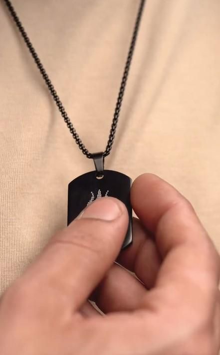 Shiv Trishul MicroCarved Tag Necklace