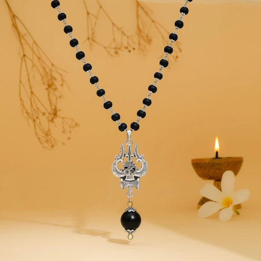 🕉️ Om Shiva Trishool Karungali Mala – Divine Protection & Inner Balance