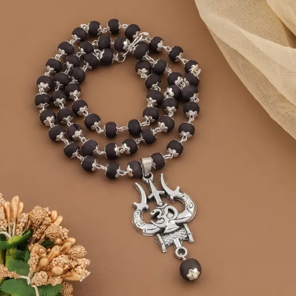 🕉️ Om Shiva Trishool Karungali Mala – Divine Protection & Inner Balance